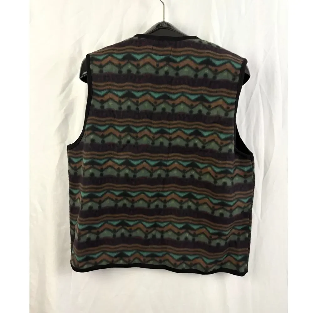 Punch Aztec Fleece Vest Mens‎ M Southwestern Zip Front 100% Polyester NWT